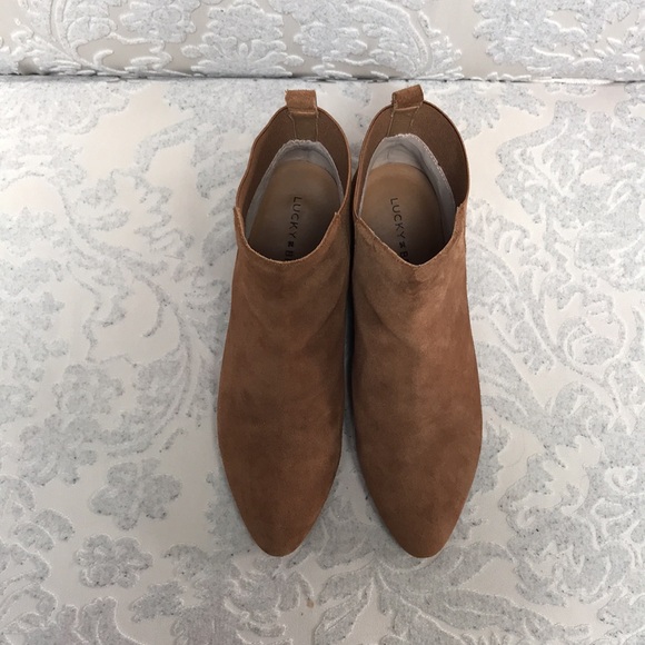 Lucky Brand Tan Leather/Faux Suede Ankle Boots - Women’s 9 - Picture 7 of 11